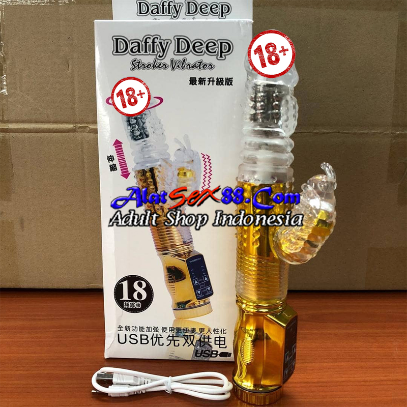 Alat Sex Daffy Deep Vibrator Penis Silikon Mutiara