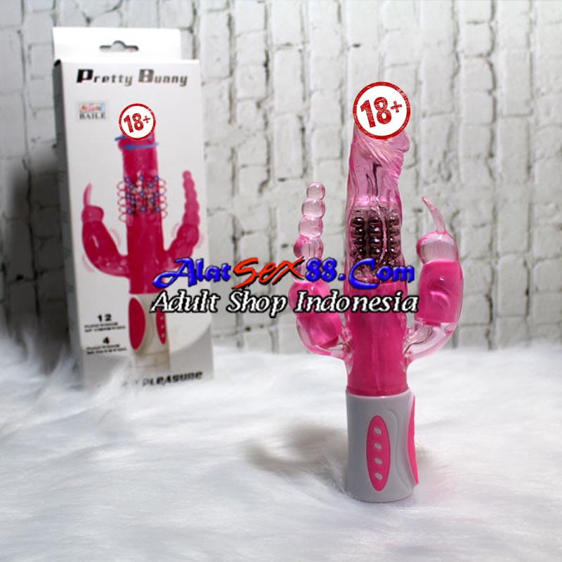Alat Sex Pretty Bunny Triple Pleasure Vibrator 