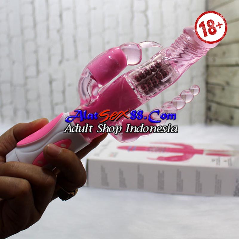 Alat Sex Pretty Bunny Triple Pleasure Vibrator 