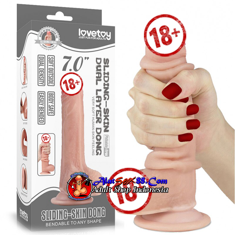 Love Toy - 7 inch Sliding Skin Dildo Dual Layer