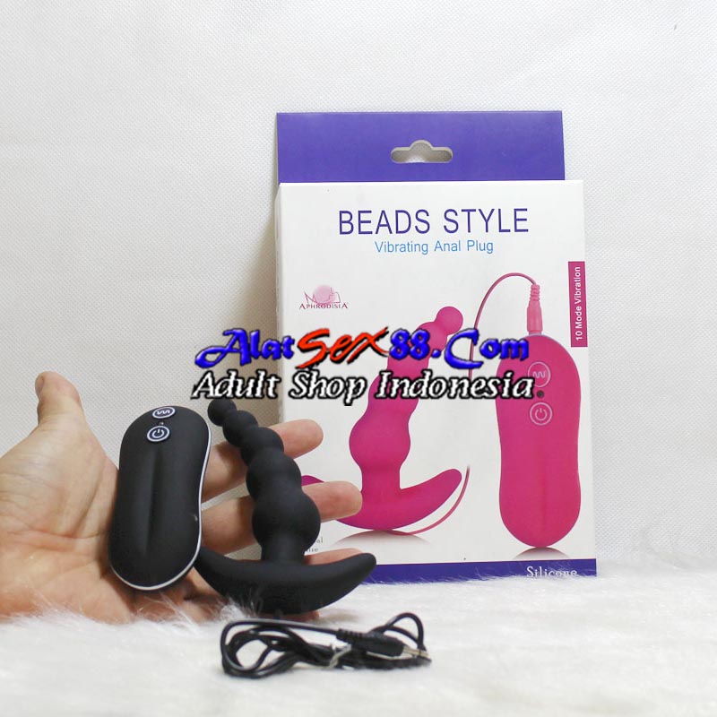Alat Sex Beads Vibrating Anal Plug Silicone