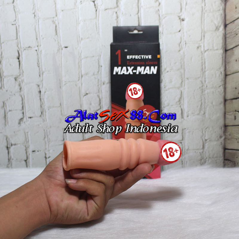 MaxMan 25mm Condom Silicone 1" Extension Sleeve Merah